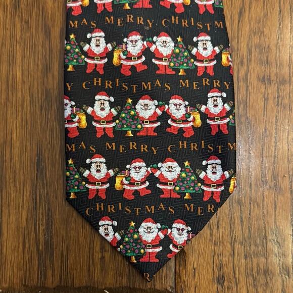 Lot of 3 Vintage Christmas Novelty Ties – Santa & Snowman Prints Holiday Necktie - Picture 4 of 7